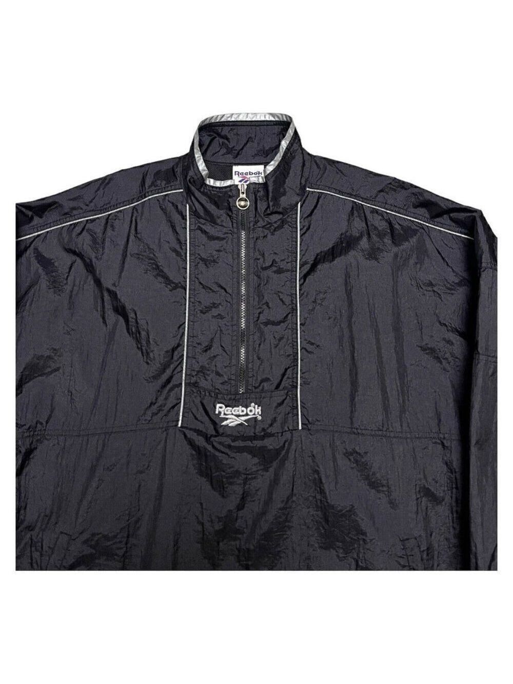 Vintage 90s Reebok Retro Windbreaker Splash Track Bomber Jacket Mens Large